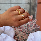 Heart Claw Stone Ring