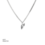 Left Half heart BFF necklace with silver winged charm