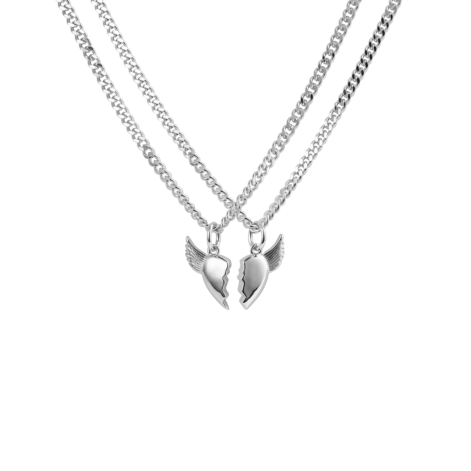BFF necklace with silver winged heart pendant