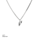 Left Half heart BFF necklace with silver winged charm