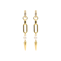 Adora Earrings in gold with pearl and spike detail