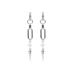 Adora Earrings in silver with pearl and spike detail