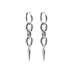 long silver alice earrings with spike detail