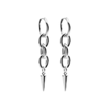 long silver alice earrings with spike detail