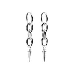 long silver alice earrings with spike detail